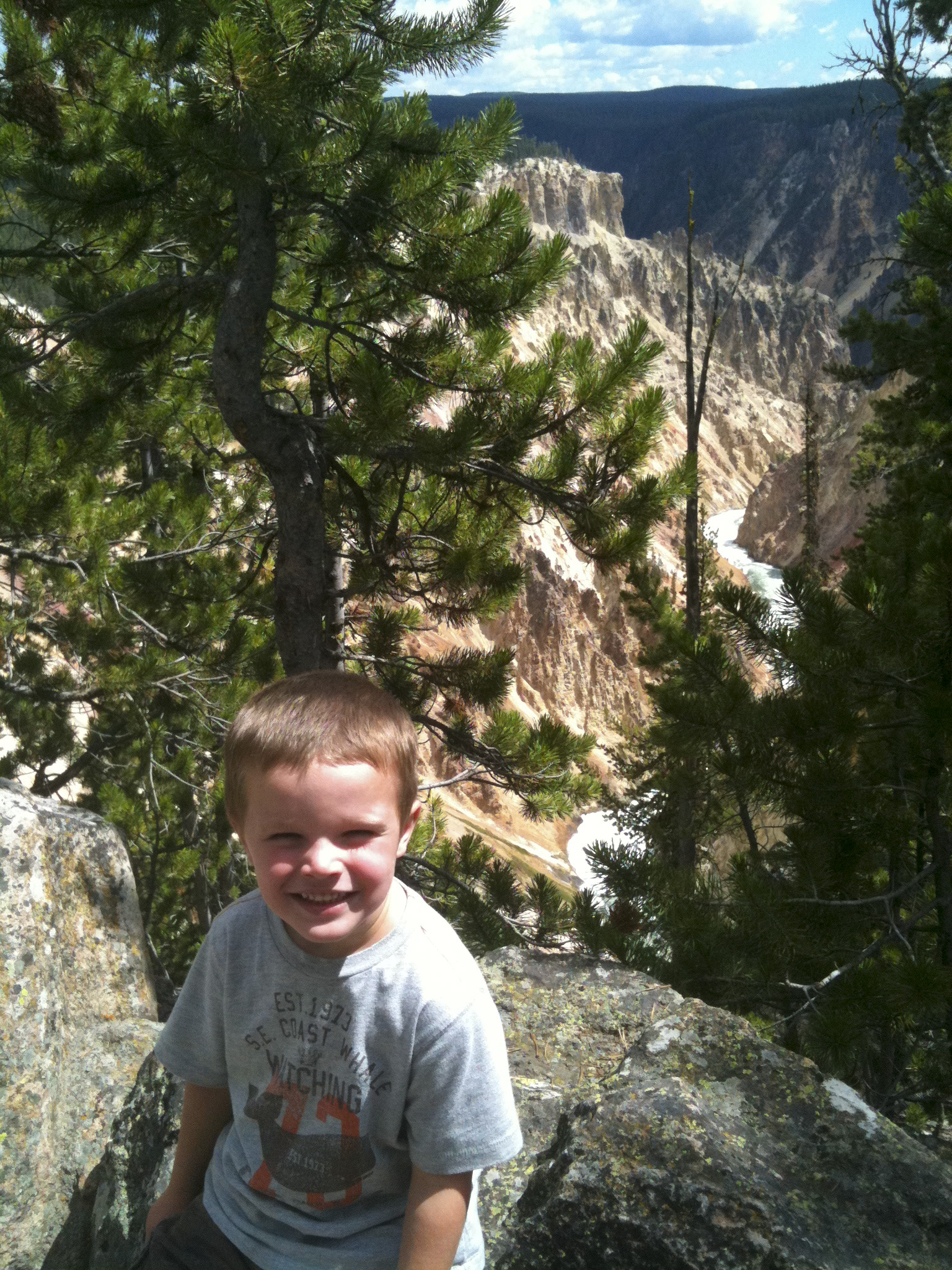 My nephew and the Yellowstone river canyon